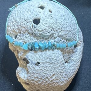 Amazonite turquoise adjustable string bracelet anklet with natural blue green gemstone chips