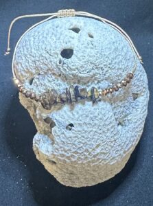 Handmade Botswana agate adjustable string bracelet with natural banded gemstone chips