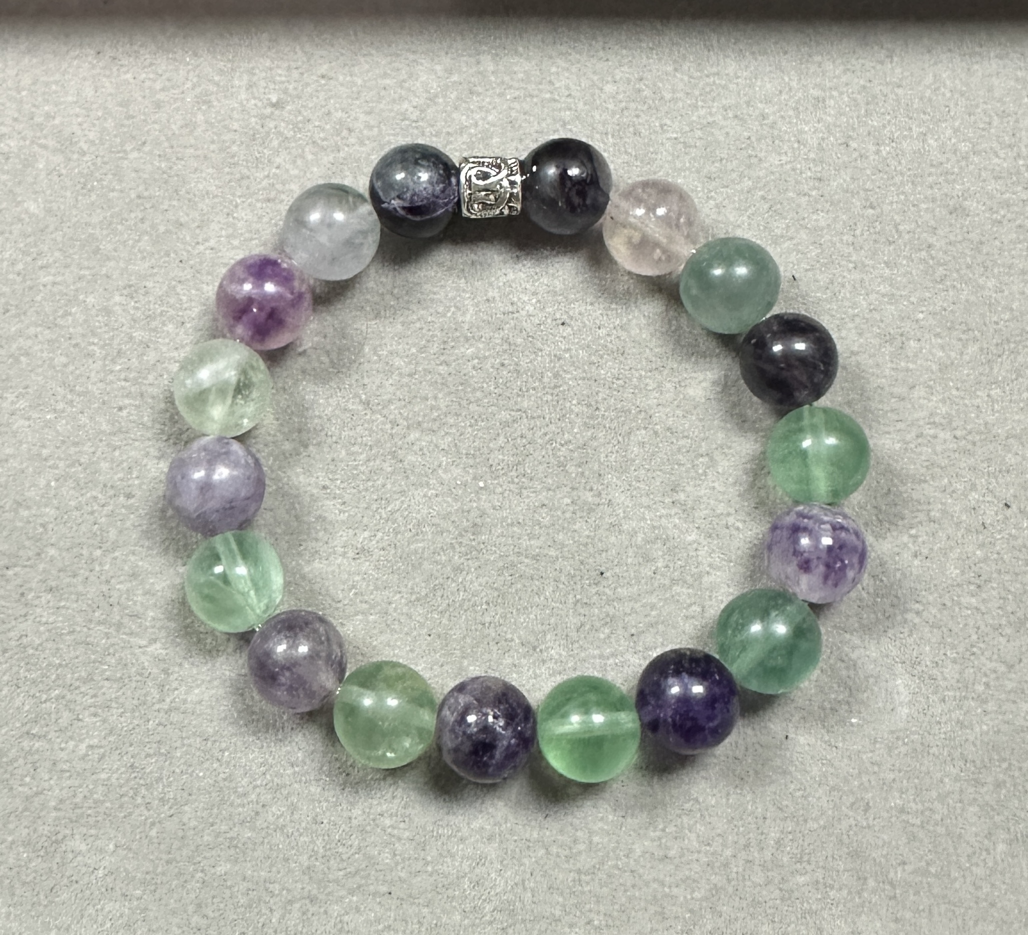 Purple and Green Flourite Triple Stack Bracelets (3) - Image 4