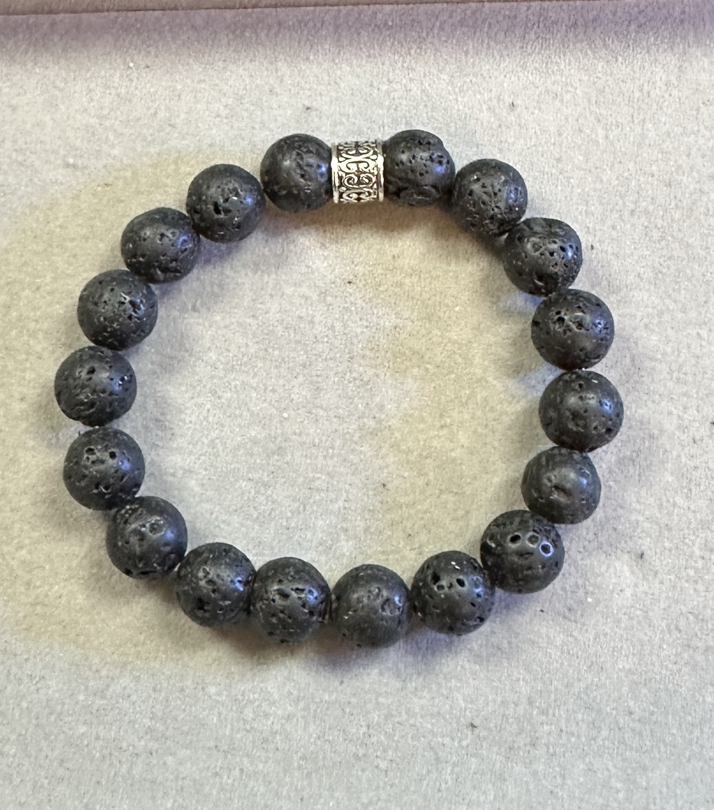 Lava Stone Black Triple Stack Bracelets (3) - Image 2