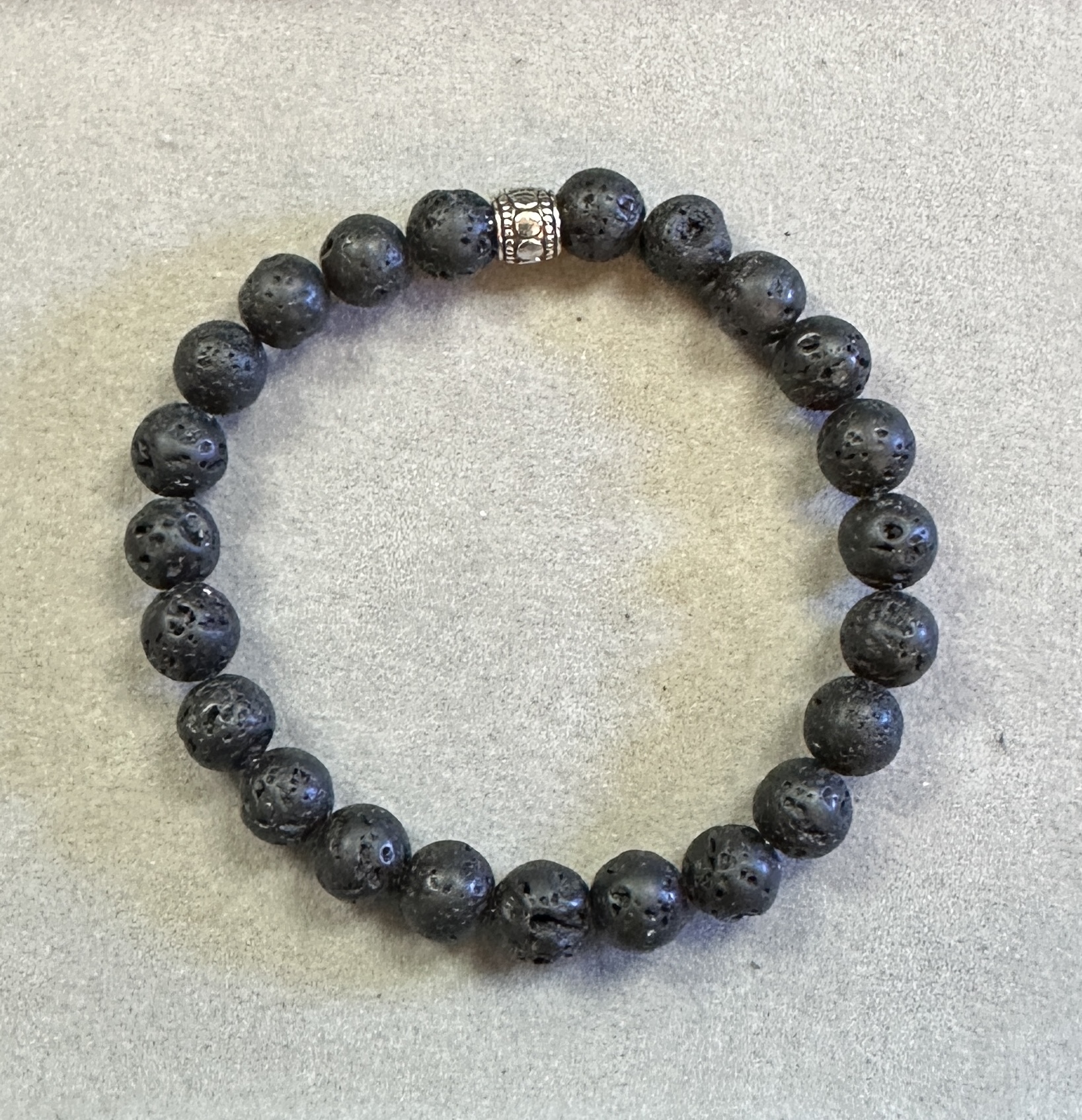 Lava Stone Black Triple Stack Bracelets (3) - Image 3