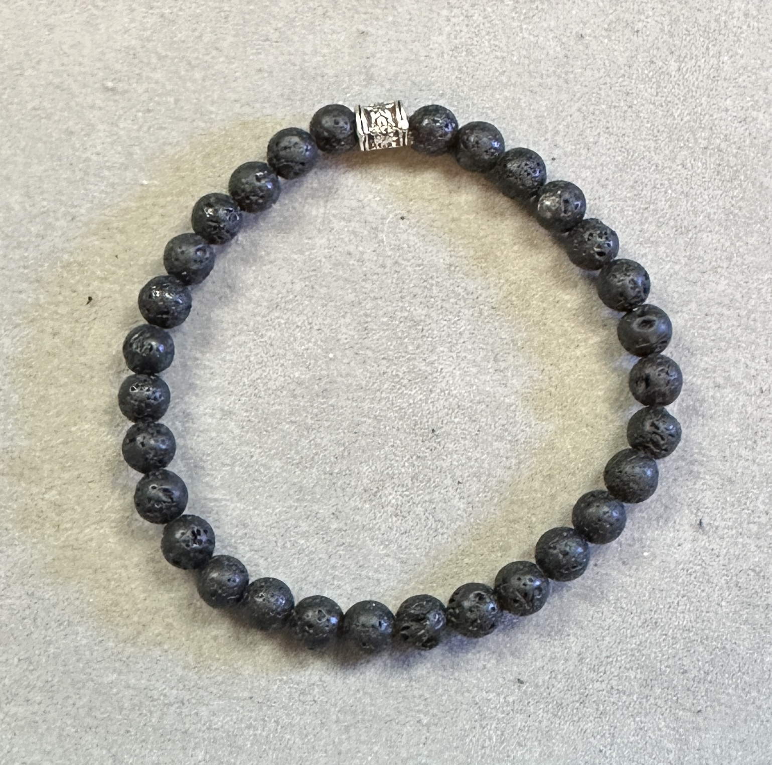 Lava Stone Black Triple Stack Bracelets (3) - Image 4